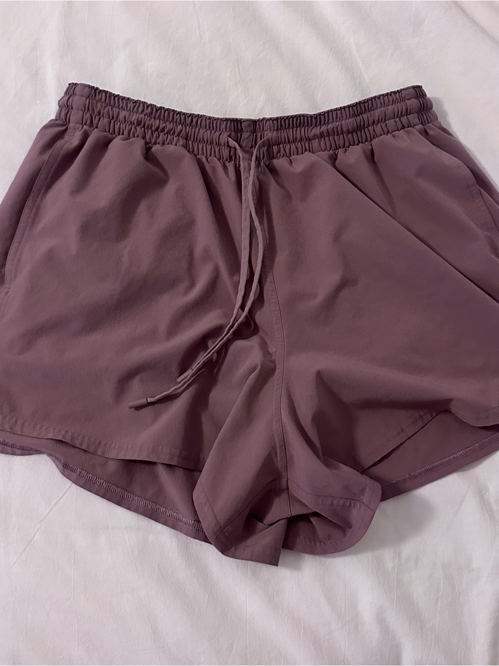 Women's Mauve Elastic-Waist Active Shorts